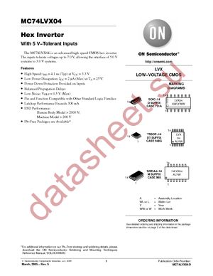 MC74LVX04DR2 datasheet  